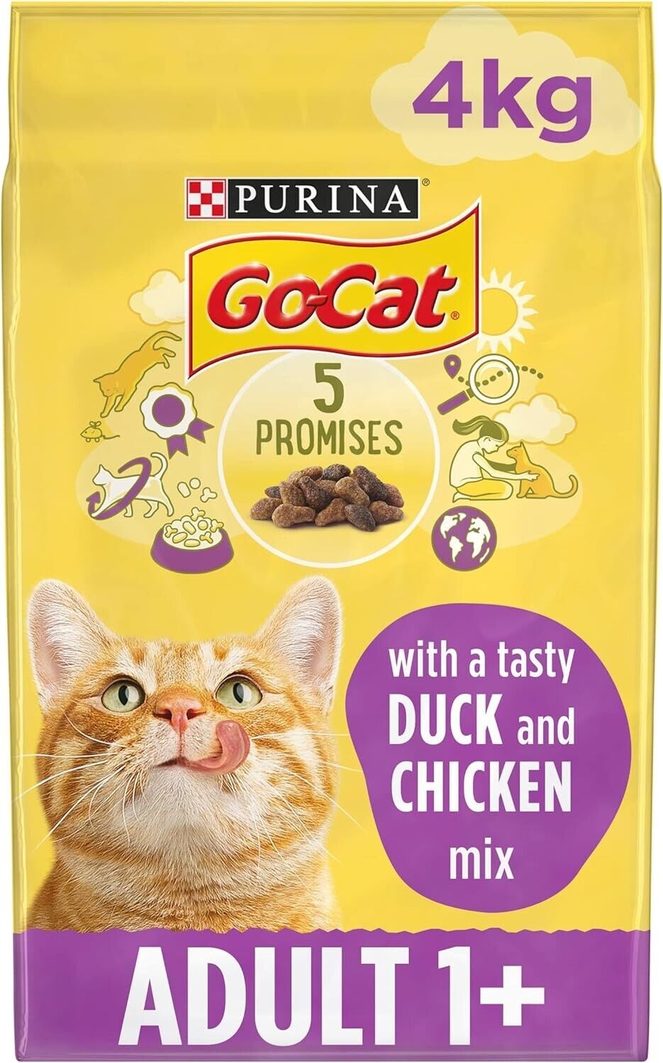 Go Cat Chicken And Duck Natural Dry Adult Cat Food Biscuits 4kg Hedingham Animal Feeds